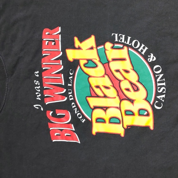 Black Bear Casino I Was A Winner Short Sleeve Black T-shirt Men's XXL - Picture 7 of 10